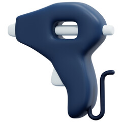 hot glue gun 3d render icon illustration