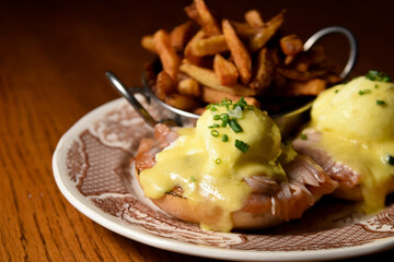 close up on poached egg 