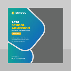 Obraz premium School admission social media banner template