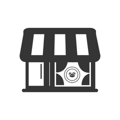 Coffee shop icon. Glyph style. Can be used for web and mobile.