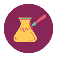 Turkish cezve icon. Flat vector design. Can be used for web and mobile.