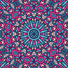 Abstract festive colorful floral vector ethnic tribal pattern and Doodle vintage Violet lace Doodle Ethnic Festive Abstract Vector Pattern