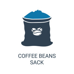 Coffee sack icon. Flat style. Can be used for web and mobile.