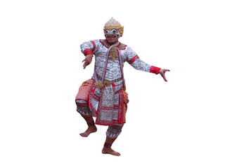 Hanuman, The Monkey Warrior in Hindu Religion. 
 Thai Ramayana performing arts (Khon dancing drama...