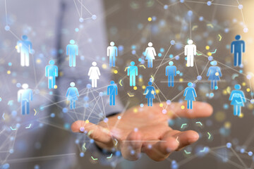 Global network. Blockchain. 3D illustration. Neural networks and artificial intelligence. Abstract