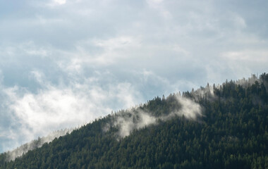 Clouds over the Klenovaya mountain after the rain, Russia, Permsky kray