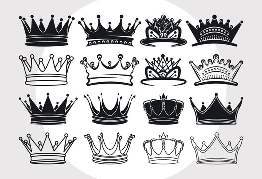 Crown svg,crown clipart,king svg,queen svg,crown vector silhouette cut file  cricut stencil file png dxf-JY253