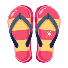 An icon of flip flops flat design 