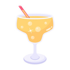 A cocktail drink flat icon design 