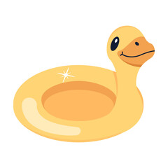 A cute flat icon of rubber duck 