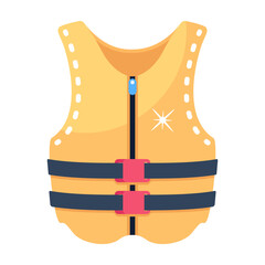 Creatively designed flat icon of life vest 