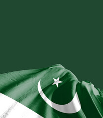 Pakistan national flag cloth fabric waving - Image - obrazy, fototapety, plakaty