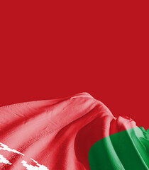 Belarus national flag cloth fabric waving - Image