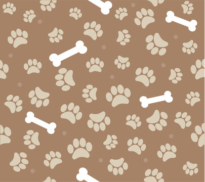 Background animal footprints vector illustration. Dog. Cat. Pet