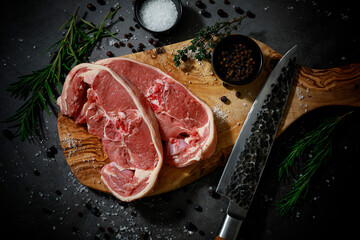 delicious raw lamb meat