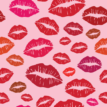 Romantic seamless pattern made up of different red hearts for package, wrapping paper, cloth, cards, wallpaper, background or envelopes. Endless pattern of a lot of various hearts for Valentines day.