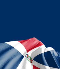  Dominican Republic national flag cloth fabric waving - Image