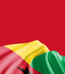 Guinea Bissau. national flag cloth fabric waving - Image