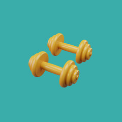 3d rendering dumbbell icon sport equipment