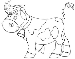 Obraz premium Cow. Element for coloring page. Cartoon style.