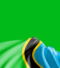 Fototapeta na wymiar Tanzania national flag cloth fabric waving - Image