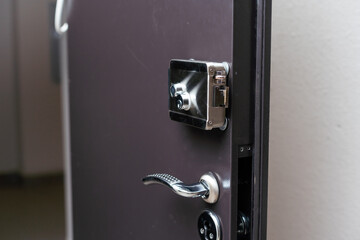 high security lock of an armored home door