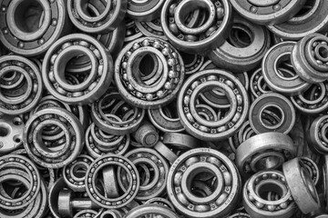 Set of various old ball bearings from the times of the USSR