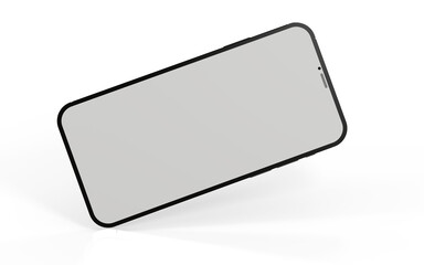 Modern glass smartphone hanging over the table