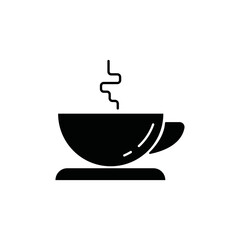 Tea cup icon. Black filled style. Can be used for web and mobile.