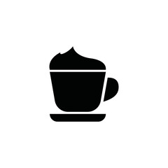 Cappuccino icon. Black filled style. Can be used for web and mobile.