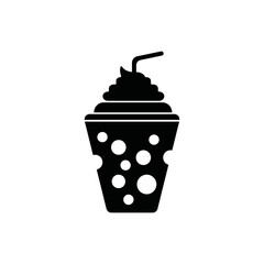Frappe icon. Black filled style. Can be used for web and mobile. Vector illustration icon.