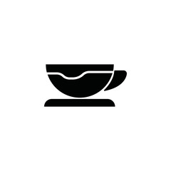 Tea cup vector icon. Black filled style. Can be used for web and mobile.