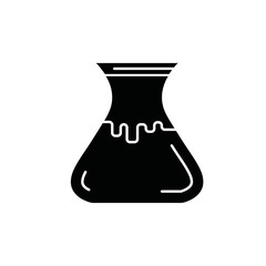 Chemical test tube vector icon. Flask black filled style symbol. Can be used for web and mobile.