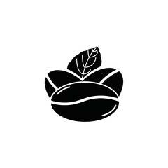 Coffee beans vector icon. Black filled style. Can be used for web and mobile.