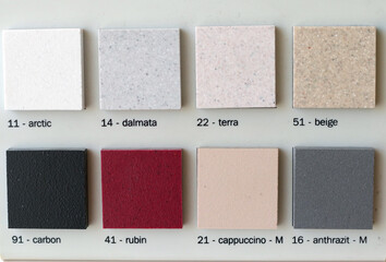 Stone samples for design, close up                       