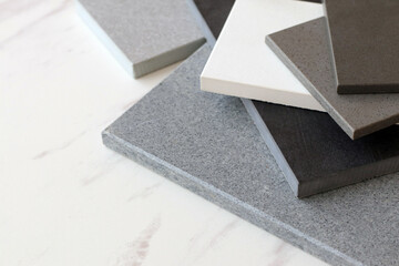 Stone samples for design, close up                       