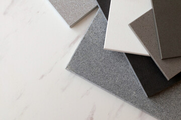 Stone samples for design, close up                       
