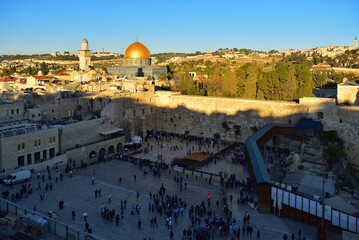 Fototapeta premium Holy Land of Israel. Jerusalem, Western Wall from birds-eye view.