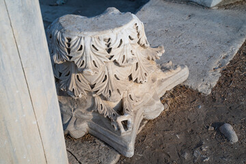 Ancient column in Side, Turkey.