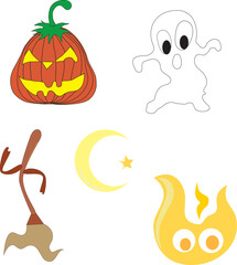 Illustration Halloween Abstract background. Line Halloween animated. 