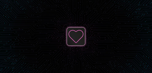 Platine mit Chip und Herz