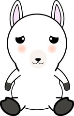 座るラマ