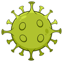 Coronavirus (2019-nCoV) Pathogenic Bacteria. Hand Drawn Illustration Isolated On Transparent Background 