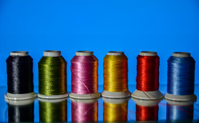 YARN Textile, Spool of colorful clothes sewing thread