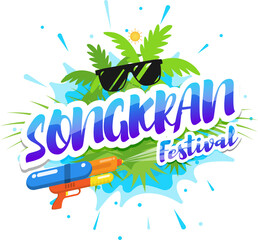 Happy Songkran festival of Thailand sign