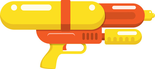 Water gun. yellow and orange color guns toy flat design