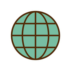 Vector retro browser icon. Internet icon in flat design.