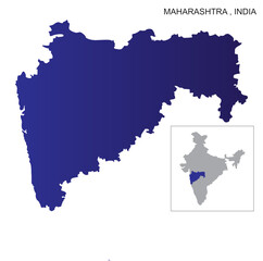map of the Maharashtra state in India Map 