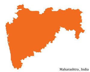 map of the Maharashtra state isolated on the white