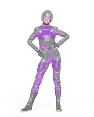 space runner girl is in super hero pose
